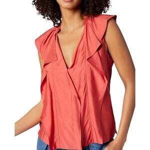 Joie Women's Size XS Raquel Sleeveless Flounce Top Spiced Coral Dressy Boho New